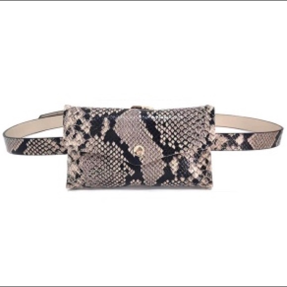 Belt Bag Mini snake print taupe - Picture 3 of 4
